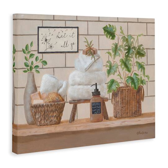 Stupell Industries Comforting Bathroom Spa Still Life Canvas Wall Art